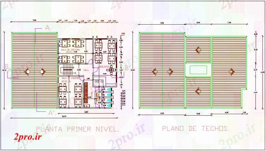 دانلود نقشه برنامه ریزی شهری نخست کف و سقف طرحی شهرستان سالن (کد70895)