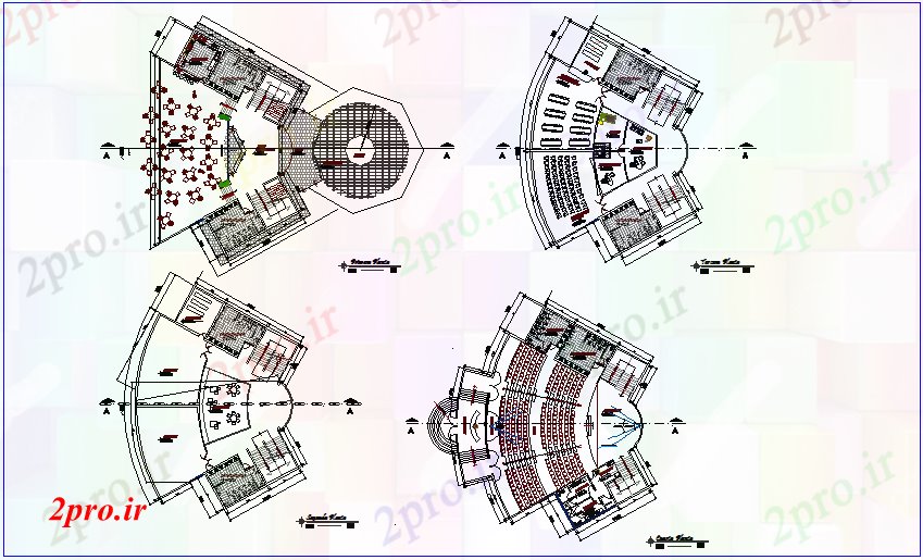 دانلود نقشه ساختمان دولتی ، سازمانی نخست به طرحی طبقه چهارم از ساختمان دولت 26 در 34 متر (کد70907)