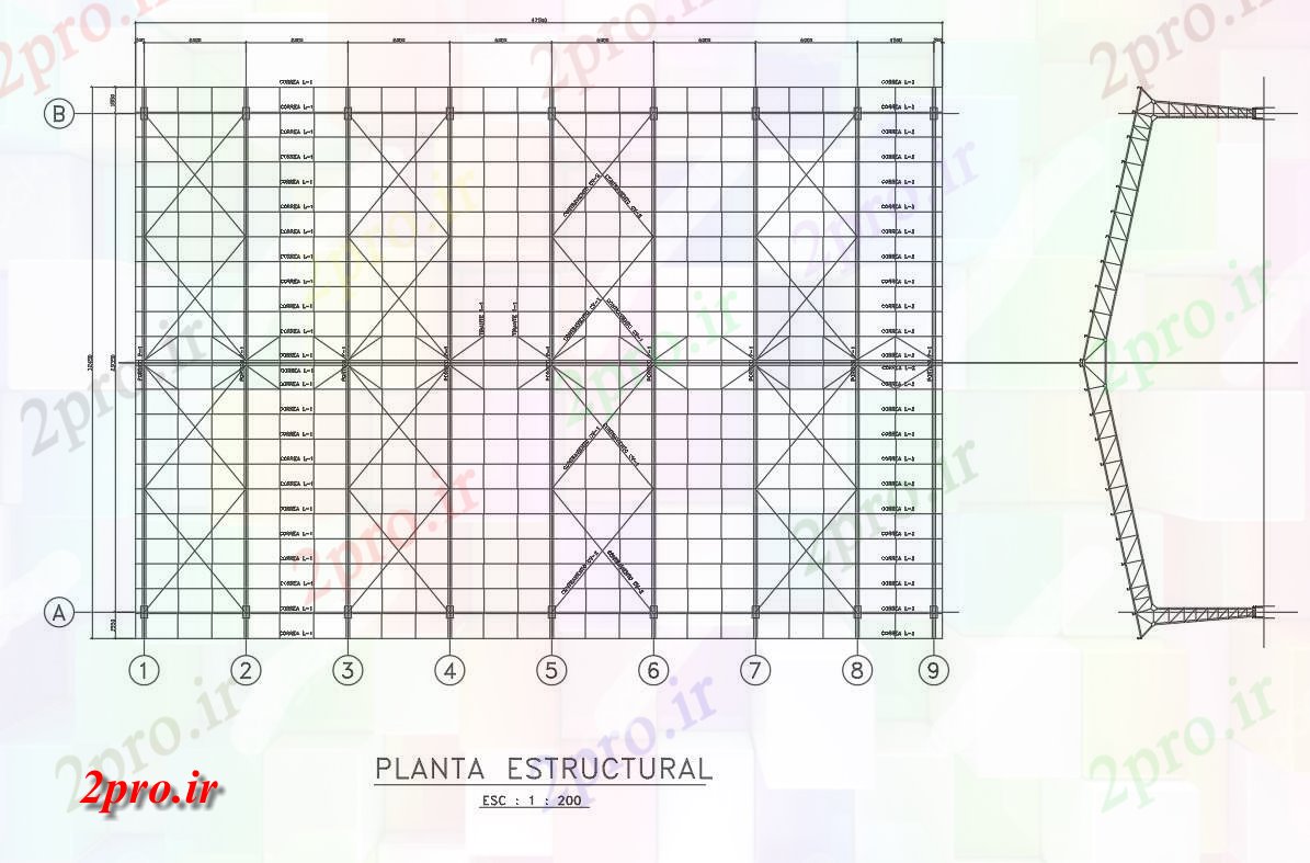 دانلود نقشه جزئیات ساخت و ساز برنامه کاری سازه های فولادی جزئیات (کد70935)