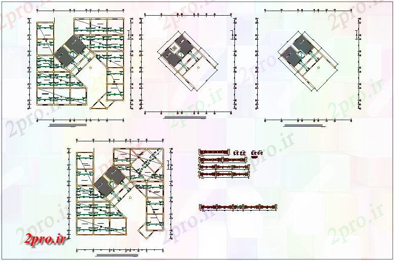 دانلود نقشه جزئیات تیر  پرتو سازه با اولین به طبقه پنجم ساختمان شهرداری (کد70936)
