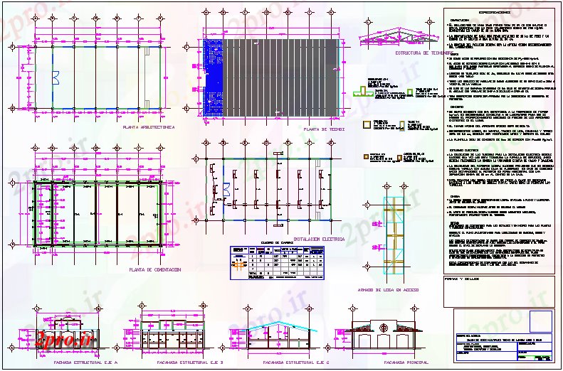 دانلود نقشه جزئیات معماری فاده رفیق چند سالن طرحی معماری، طرحی پایه و اساس، طرحی ساختاری و نصب و راه اندازی الکتریکی    (کد70951)
