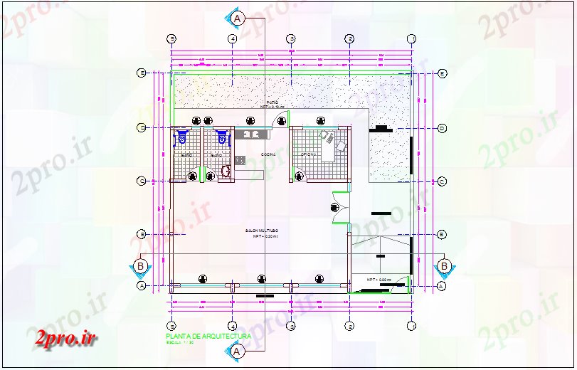 دانلود نقشه ساختمان دولتی ، سازمانی دفتر مرکزی اجتماعی طرحی معماری 20 در 20 متر (کد70952)