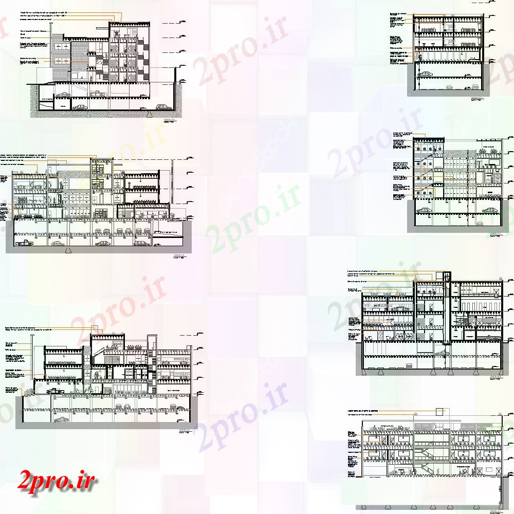 دانلود نقشه ساختمان اداری - تجاری - صنعتی طرحی بنیاد جزئیات بخش E-E ' (کد70979)