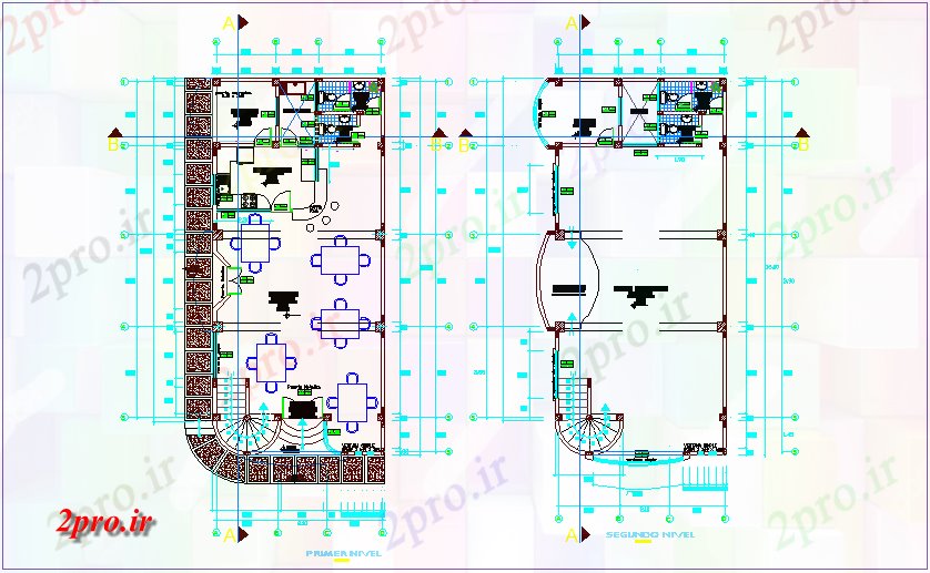 دانلود نقشه جزئیات معماری اتاق فاده های متعدد اول و طبقه دوم طرح (کد71004)
