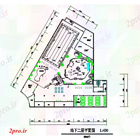 دانلود نقشه مسکونی  ، ویلایی ، آپارتمان  طرحی طبقه زیرزمین دراز کردن (کد71044)