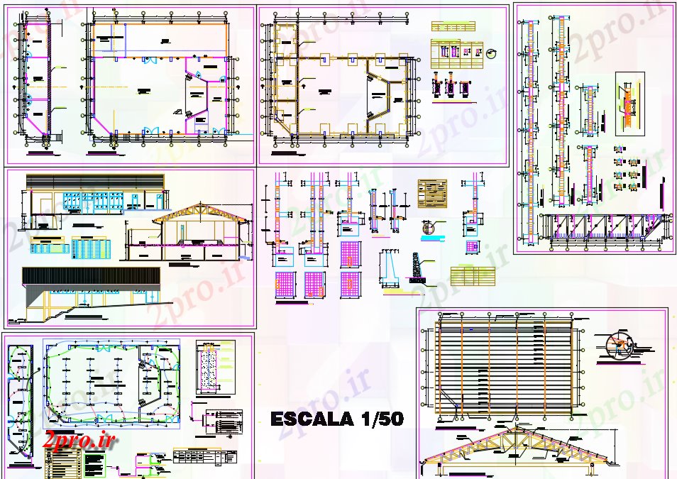 دانلود نقشه جزئیات ساخت و ساز طرحی بنیاد و طرحی کار ساخت و ساز جزئیات (کد71068)