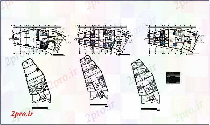 دانلود نقشه برنامه ریزی شهری طرحی طبقه معماری از مرکز جامعه با اتاق فاده های متعدد    (کد71095)