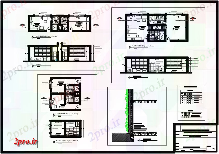 دانلود نقشه ساختمان اداری - تجاری - صنعتی کار طرحی دفتر و نما جزئیات 204 در 433 متر (کد71099)