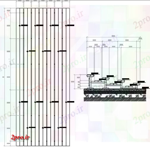 دانلود نقشه ساختمان اداری - تجاری - صنعتی برنامه و بخش خط مرکز طرحی جزئیات  (کد71104)