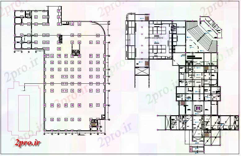 دانلود نقشه ساختمان دولتی ، سازمانی طرحی طبقه از ساختمان شهرداری 65 در 86 متر (کد71126)