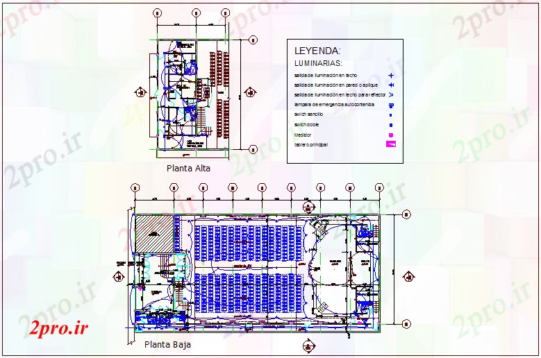 دانلود نقشه طراحی داخلی  برق از طرحی طبقه از ساختمان شهرداری (کد71131)