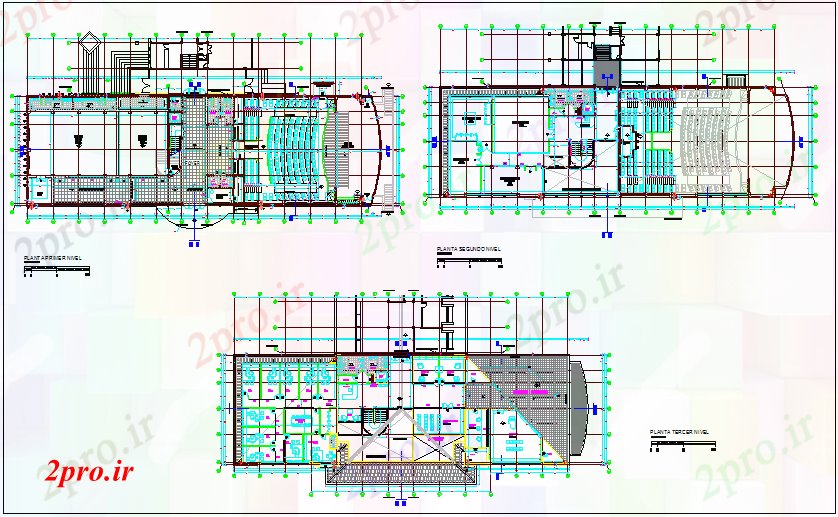 دانلود نقشه برنامه ریزی شهری طرحی طبقه معماری مرکز فرهنگی (کد71147)
