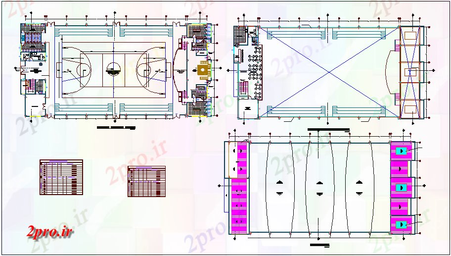 دانلود نقشه جزئیات معماری طرحی طبقه با نقشه پوشش، درب و پنجره جزئیات برای چند منظوره اتاق فاده (کد71149)