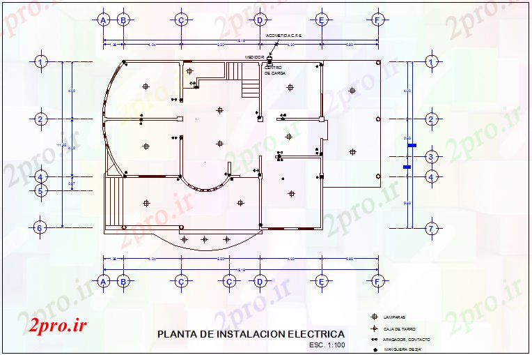 دانلود نقشه معماری برق طرحی طبقه نصب و راه اندازی دفتر (کد71199)