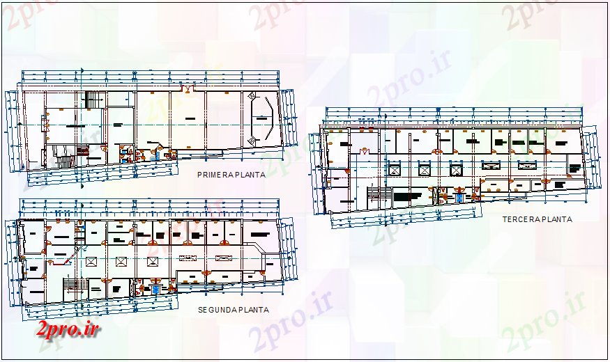 دانلود نقشه ساختمان دولتی ، سازمانی طرحی طبقه از مرکز مدنی 14 در 43 متر (کد71202)