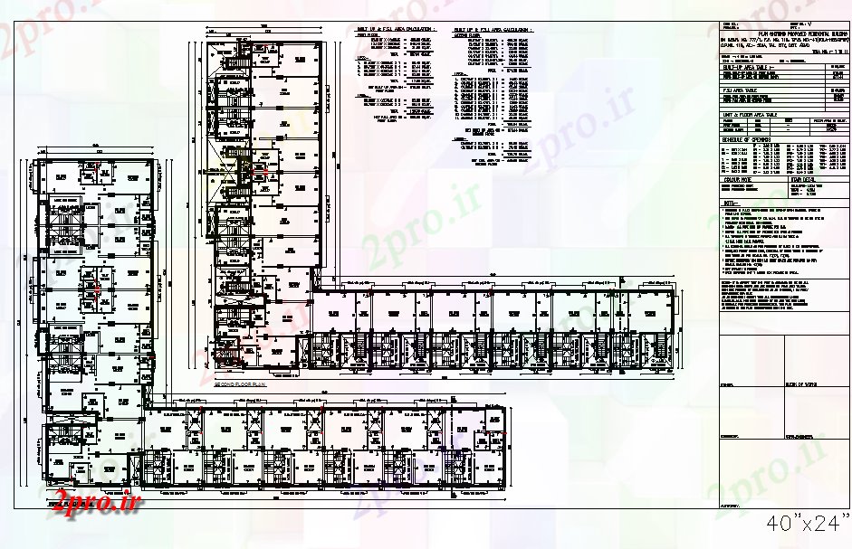 دانلود نقشه ساختمان اداری - تجاری - صنعتی طرحی دفتر، نما و بخش جزئیات 36 در 54 متر (کد71225)