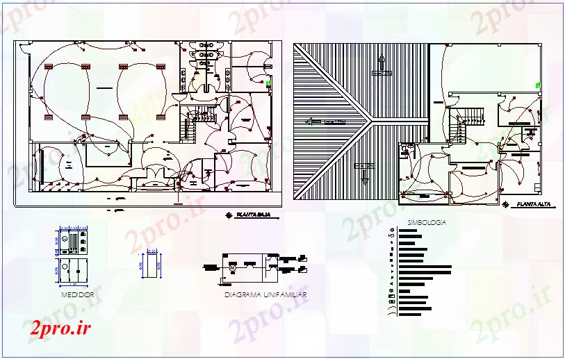 دانلود نقشه معماری طرحی طبقه نصب و راه اندازی برق با افسانه های الکتریکی دفتر جمعی (کد71239)