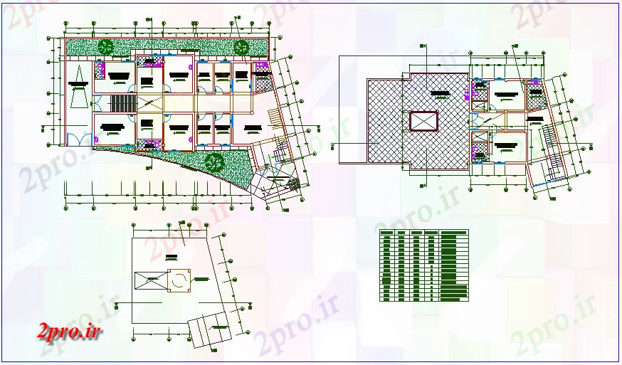 دانلود نقشه کلینیک  طرحی طبقه با طرحی سقف بالا، درب و پنجره جزئیات برای کلینیک  (کد71282)