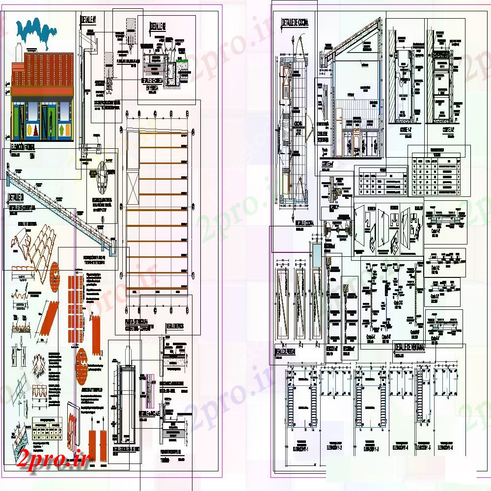 دانلود نقشه هتل - رستوران - اقامتگاه کافه هتل طرحی جزئیات 11 در 12 متر (کد71307)