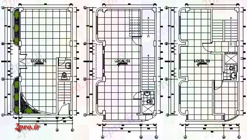 دانلود نقشه ساختمان اداری - تجاری - صنعتی طرحی پارکینگ جزئیات 6 در 10 متر (کد71365)