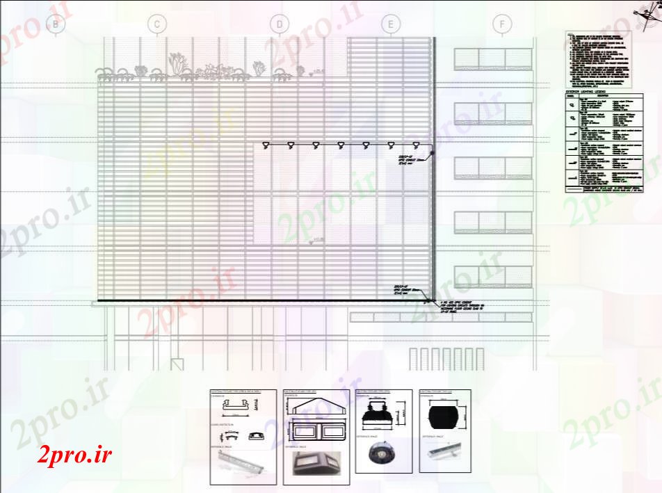 دانلود نقشه ساختمان اداری - تجاری - صنعتی ساختمان شرکت های بزرگ بیرونی روشنایی منجر شد طرحی جزئیات (کد71508)