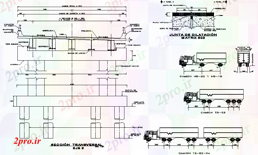 دانلود نقشه جزئیات ساخت و ساز پل طرحی و بخش طرحی جزئیات (کد71534)