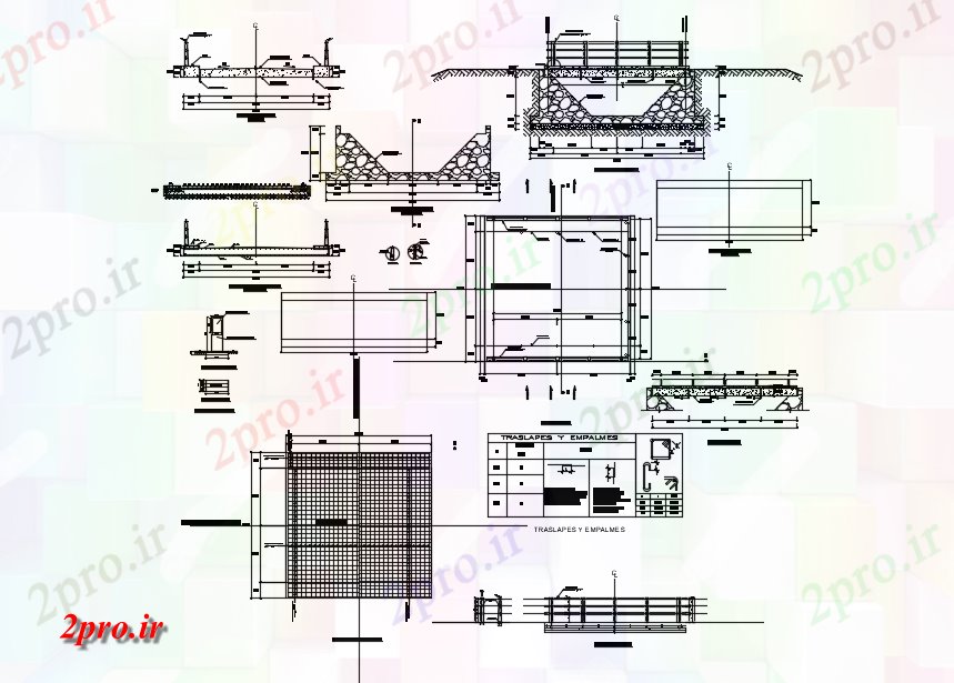 دانلود نقشه جزئیات ساختار کانال Pontononirrigation (کد71581)