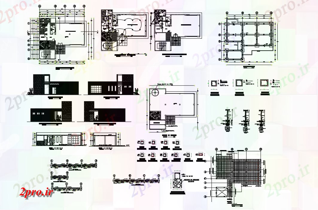 دانلود نقشه مسکونی ، ویلایی ، آپارتمان خانه جزئیات tsconstruction طرحی ساخت و ساز 14 در 16 متر (کد71611)