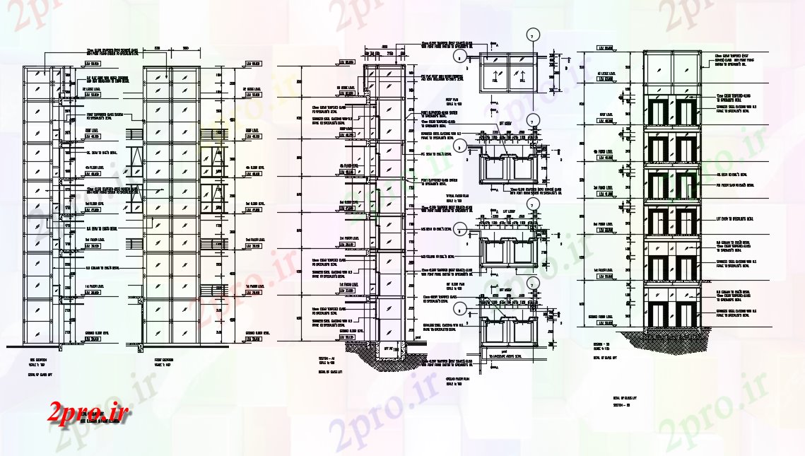 دانلود نقشه جزئیات ساختار Glasselevator (کد71616)