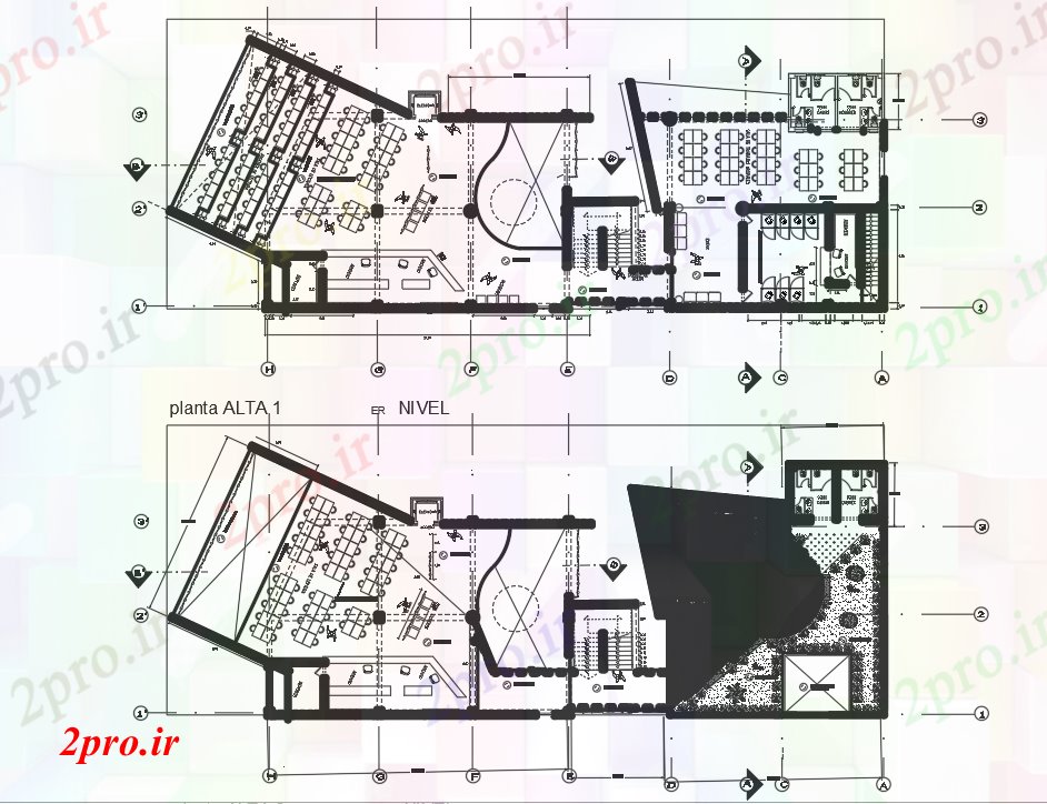 دانلود نقشه ساختمان اداری - تجاری - صنعتی مرکز کسب و کار طرحی جزئیات (کد71708)