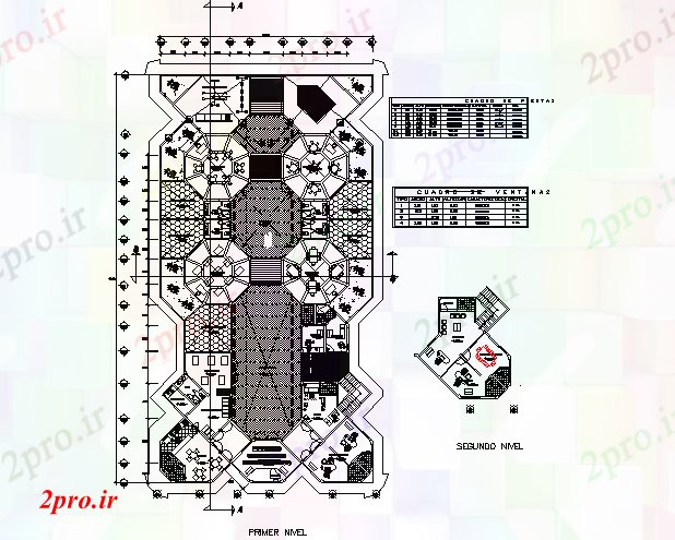 دانلود نقشه ساختمان اداری - تجاری - صنعتی طرحی طبقه اول و پلان طبقه دوم جزئیات 24 در 47 متر (کد71716)