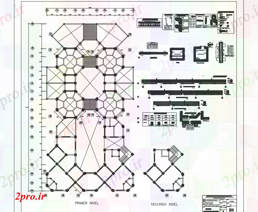 دانلود نقشه جزئیات ساخت و ساز جزئیات پرتو و طرحی جزئیات (کد71718)