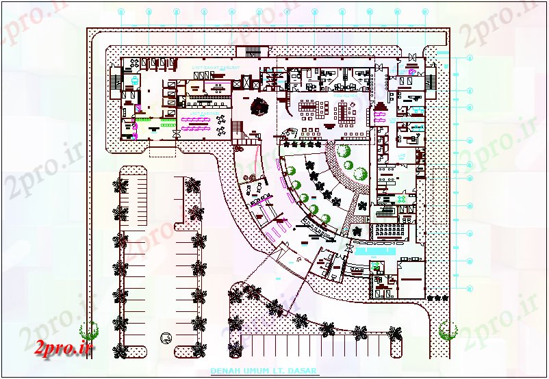 دانلود نقشه بیمارستان -  درمانگاه -  کلینیک زنان و زایمان بیمارستان کف  (کد71754)