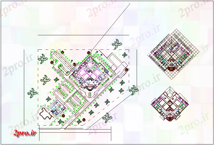 دانلود نقشه بیمارستان -  درمانگاه -  کلینیک طرحی مرکز پزشکی کف از مرکز پزشکی (کد71783)