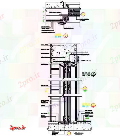 دانلود نقشه جزئیات معماری پنجره بخش جزئیات از ساختمان (کد71784)