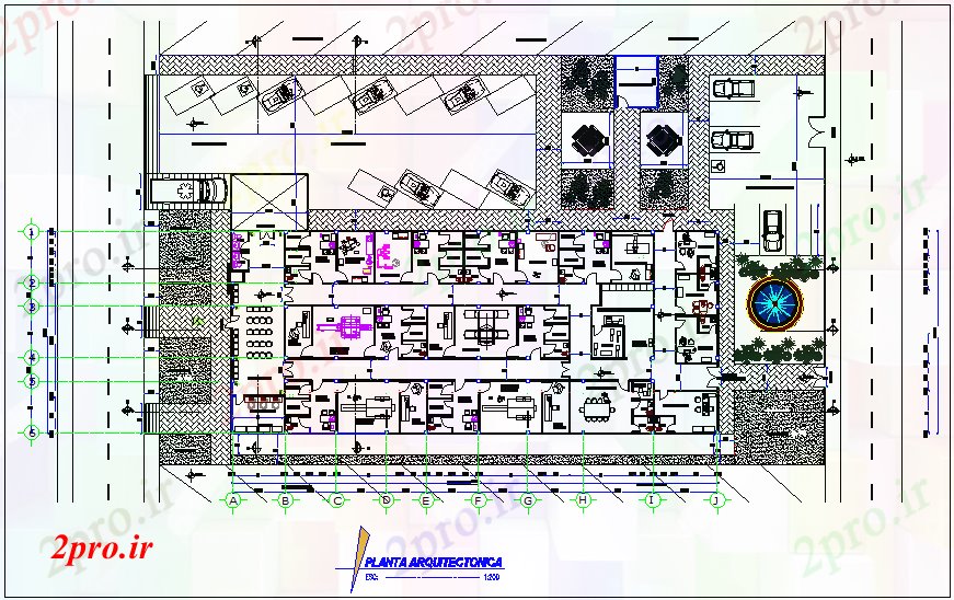 دانلود نقشه بیمارستان -  درمانگاه -  کلینیک تشخیص تصویربرداری طرحی معماری مرکز برای درمان پزشکی (کد71790)
