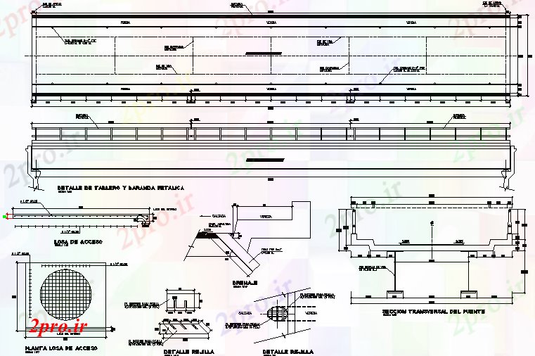 دانلود نقشه جزئیات ساخت و ساز طرحی پل و نما  جزئیات (کد71805)