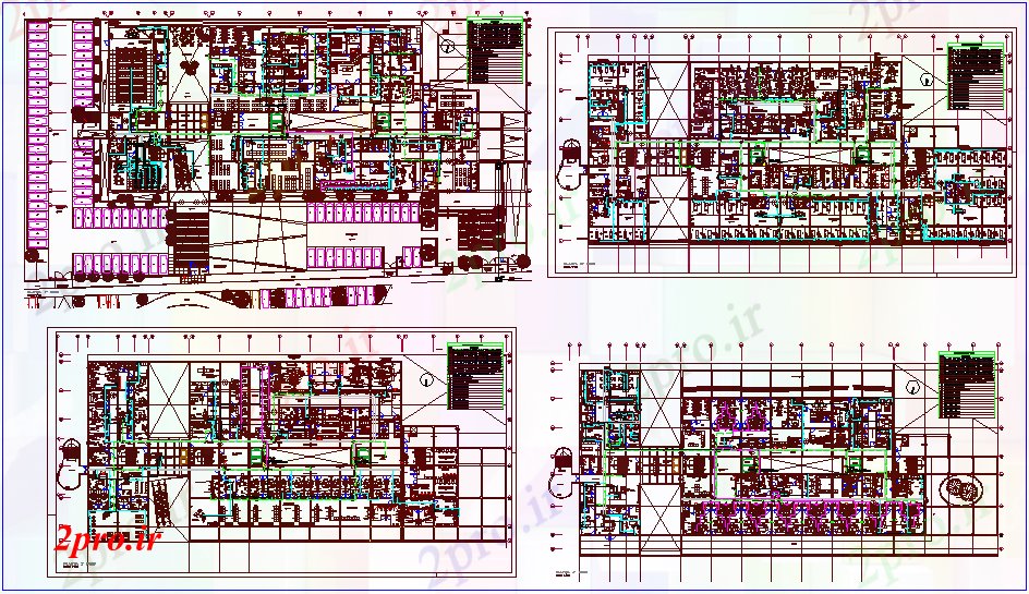 دانلود نقشه بیمارستان -  درمانگاه -  کلینیک نخست به طرحی طبقه چهارم از بیمارستان (کد71840)