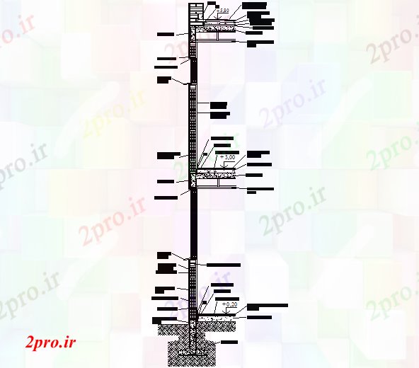 دانلود نقشه جزئیات ساخت و ساز کنسرت ساختاری با آجر توخالی جزئیات (کد71845)