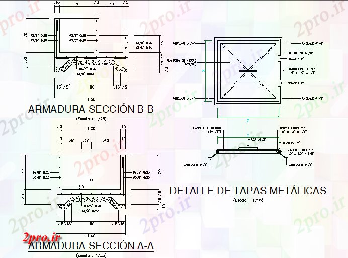 دانلود نقشه جزئیات ساخت و ساز کلاه فلزی از جزئیات (کد71854)