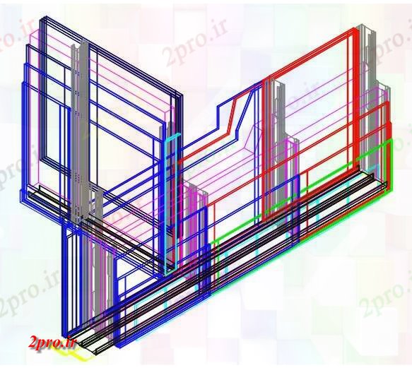 دانلود نقشه جزئیات ساخت و ساز جزئیات نمونه از پنجره های شیشه ای کشویی، (کد71858)