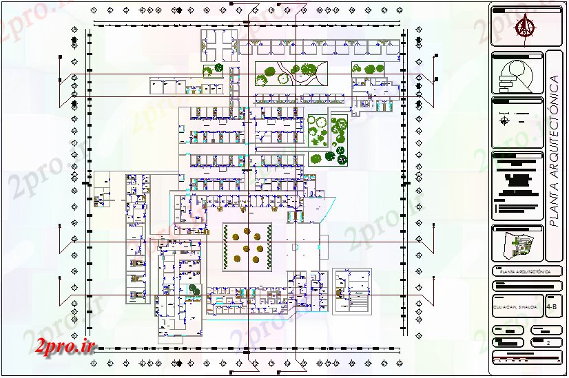 دانلود نقشه بیمارستان -  درمانگاه -  کلینیک بیمارستان سالمندان طرحی معماری (کد71868)