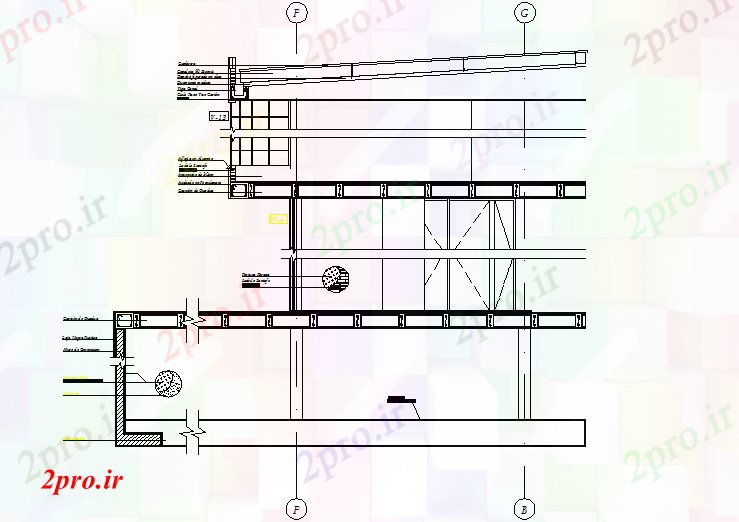 دانلود نقشه جزئیات ساخت و ساز یک دادگاه جلو با جزئیات (کد71869)