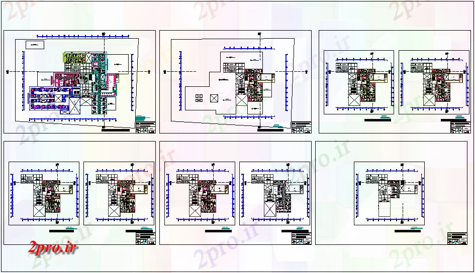 دانلود نقشه بیمارستان -  درمانگاه -  کلینیک طبقه دوم به طرحی طبقه نهم بیمارستان (کد71937)