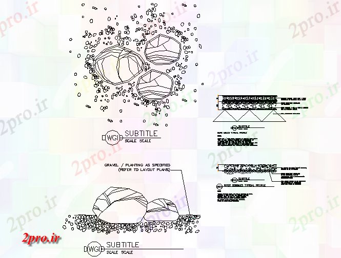 دانلود نقشه جزئیات ساخت و ساز بخش سنگ جزئیات (کد71947)