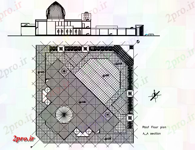 دانلود نقشه جزئیات ساخت و ساز مسجد سقف طرحی  طراحی (کد71964)