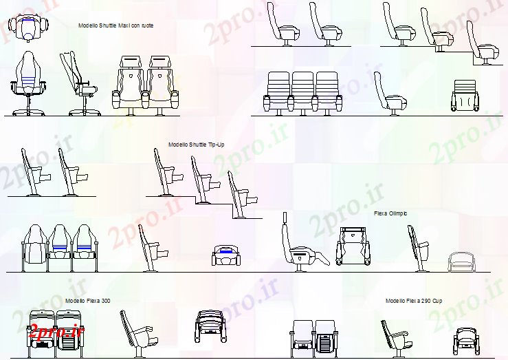 دانلود نقشه بلوک میز و صندلیگردان صندلی طراحی (کد71974)