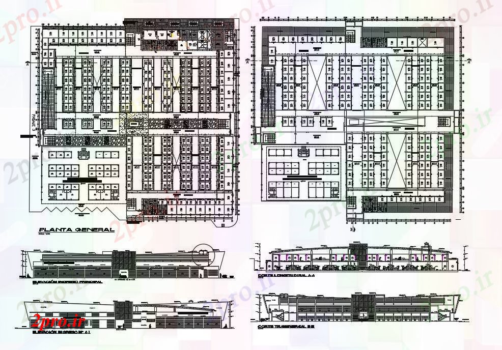 دانلود نقشه هایپر مارکت - مرکز خرید - فروشگاه طرحی مرکز خرید طبقه 78 در 81 متر (کد71985)