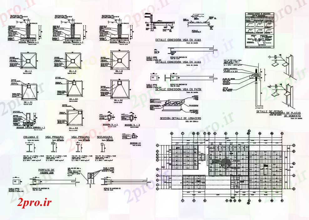 دانلود نقشه جزئیات ساختار ساختار ساختمان (کد71988)