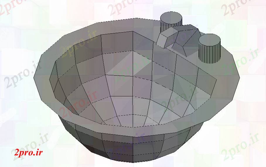 دانلود نقشه بلوک ، آرام ، نماد مدور نزول تریدی مدل  طراحی (کد72010)